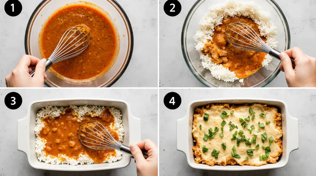 Step-by-step preparation process for bang bang chicken casserole