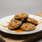 closeup caramel apple cookies rustic board featured