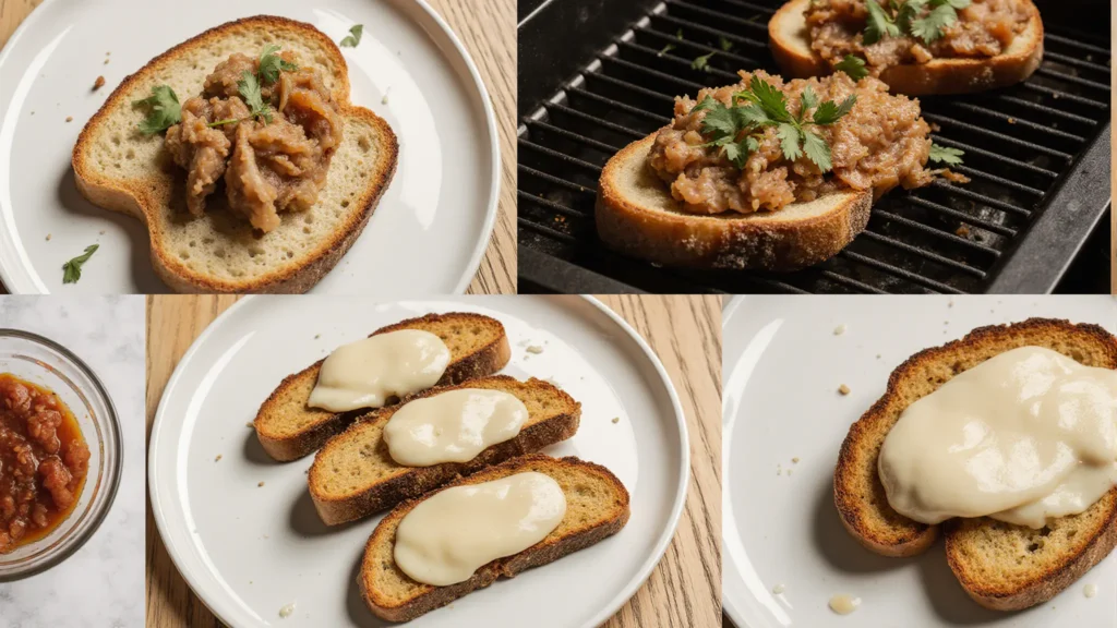 Step-by-step preparation process for Half Toasted Frontega Chicken Recipe shown naturally