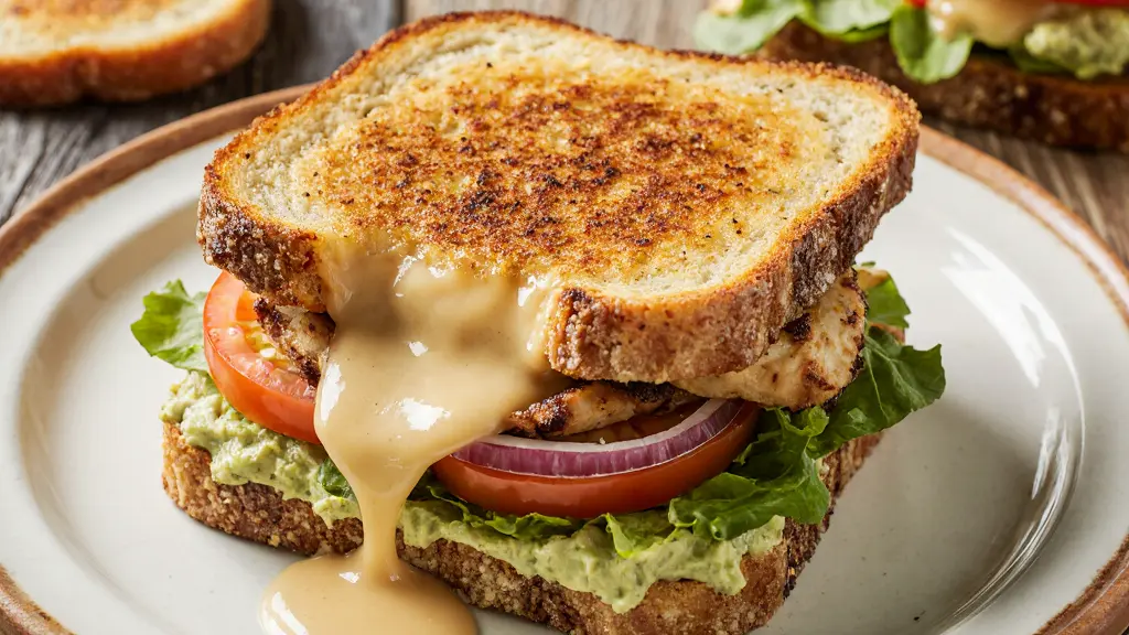 Freshly cooked Toasted Chicken Frontega with golden crispy texture on white plate