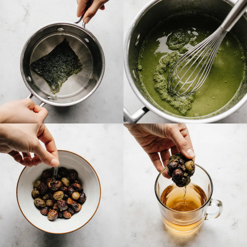 Step-by-step collage for how to make japanese mounjaro recipe.