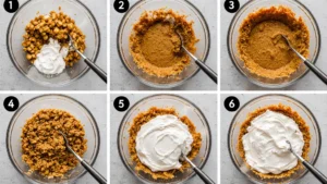 Pumpkun Bars with Cream cheese frosting in collage steps.