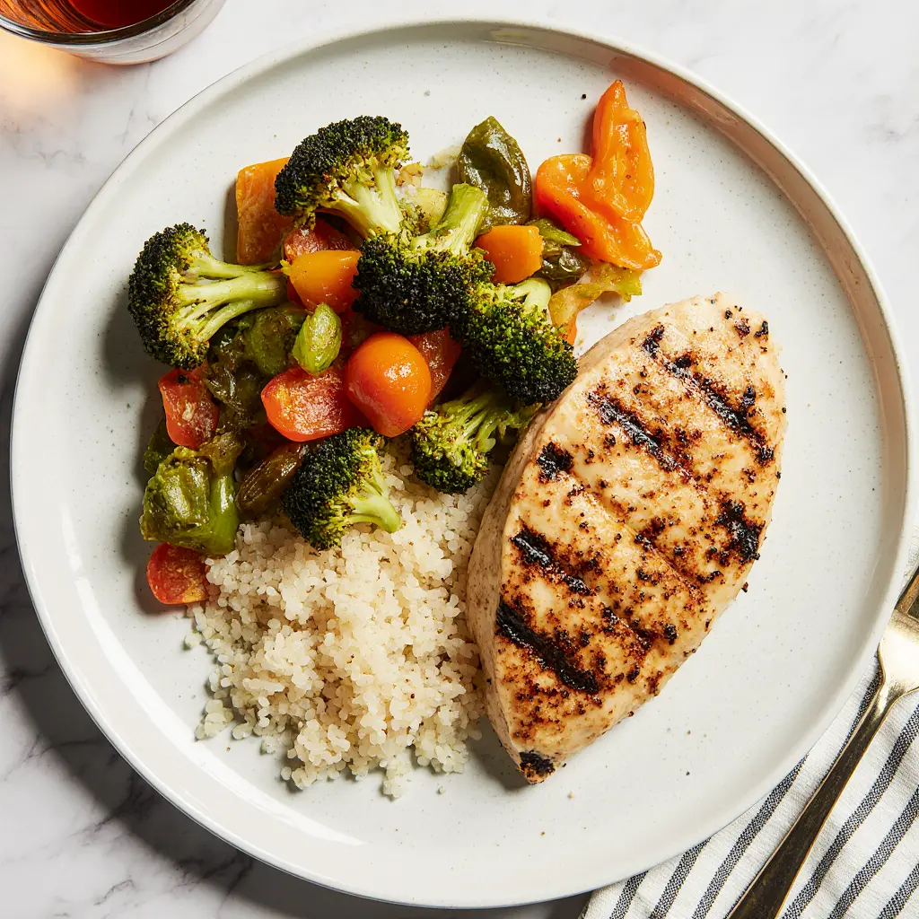 Quick and healthy meal with chicken and vegetables