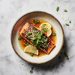 yuzu glazed salmon recipe card featured
