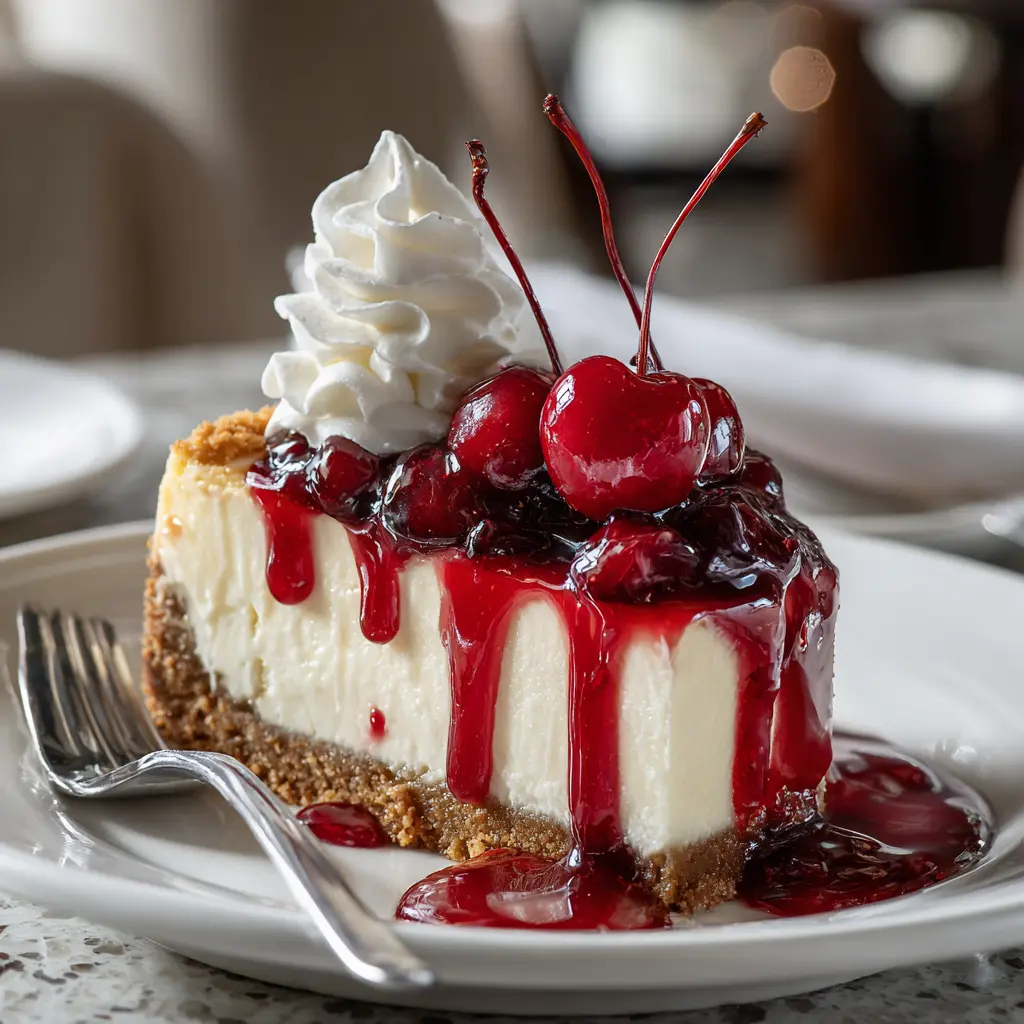 Cherry jubilee recipe served over cheesecake as elegant dessert variation