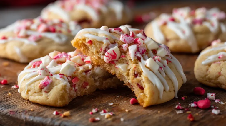 Candy Apple Cookies with caramel drizzle and apple pieces