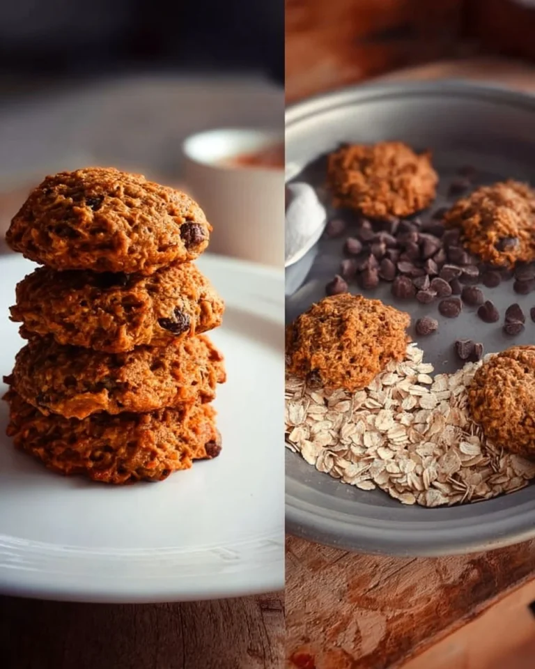Gluten-free pumpkin oatmeal cookies with spices and oats on a baking sheet