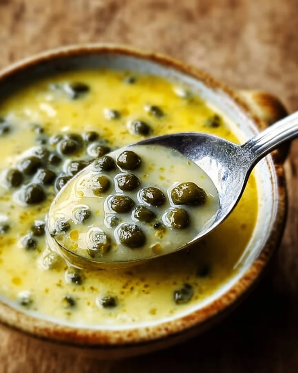 Delicious Lemon Caper Sauce served on a plate with fresh herbs and lemon slices.