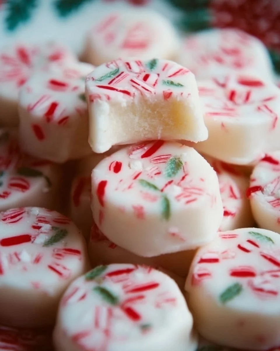 Delicious homemade Peppermint Meltaways on a festive plate