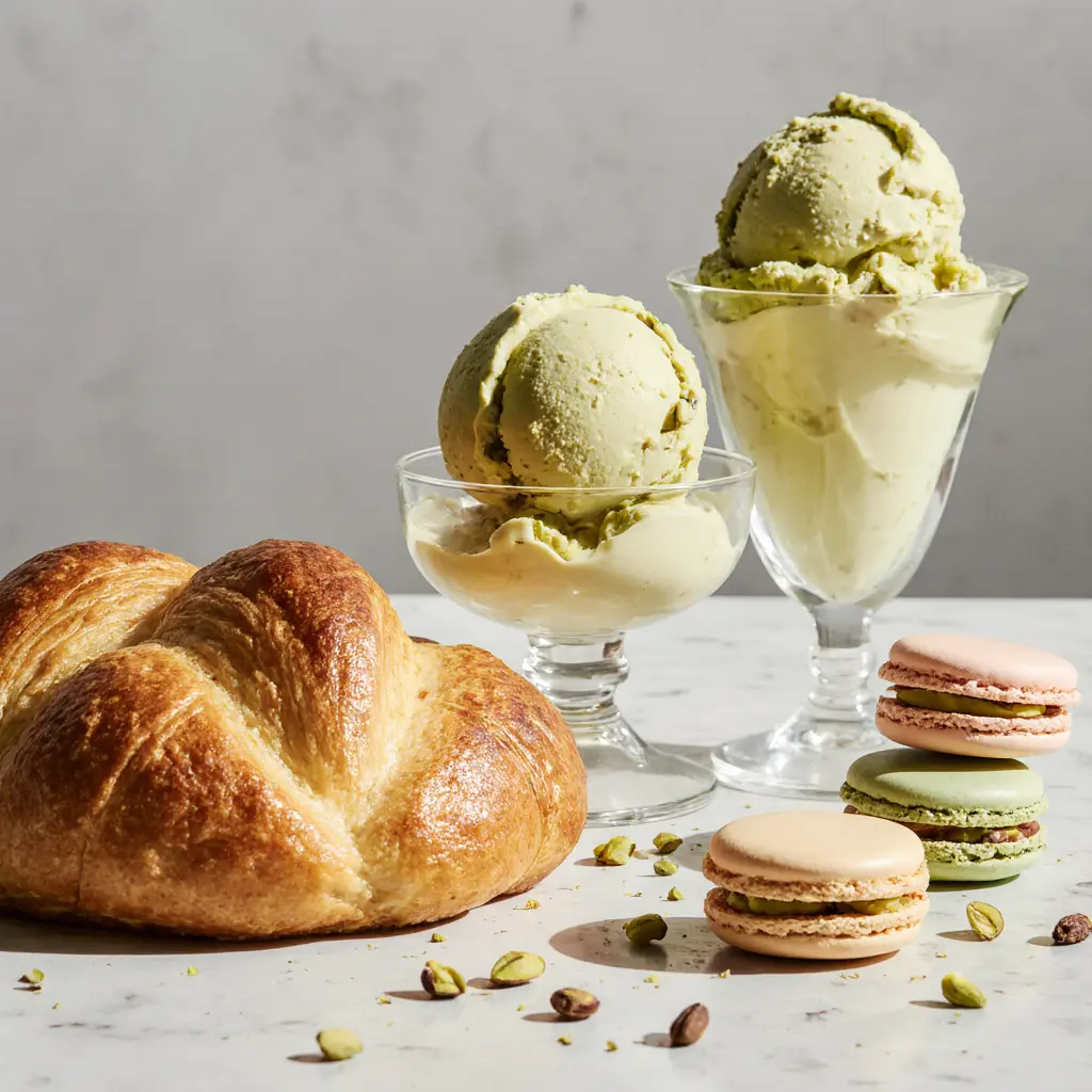 pistachio cream recipe used in croissant, ice cream, and macarons