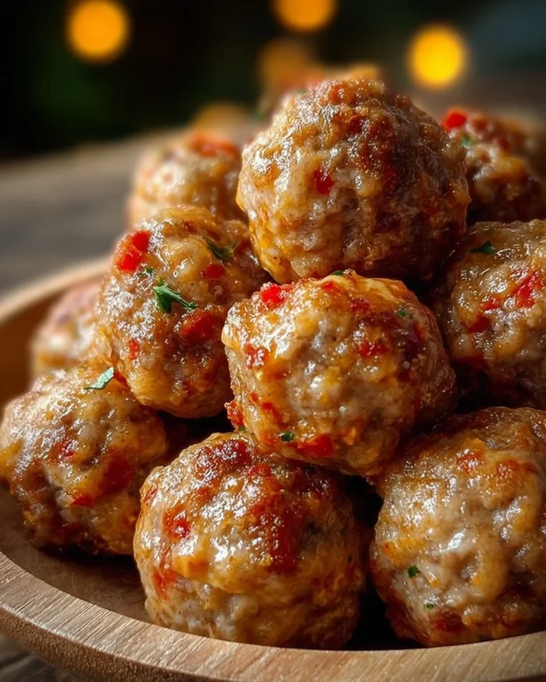 Delicious Rotel Sausage Balls ready to serve at a party.