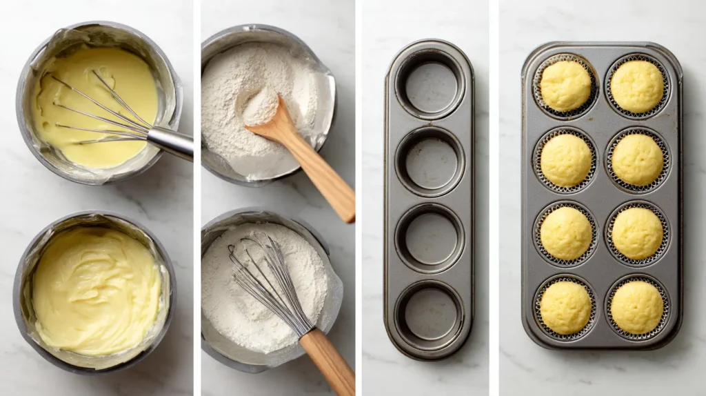 Step-by-step Pancake Poppers making process on white background