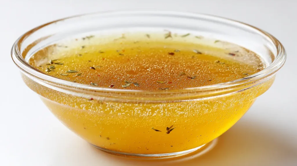 Turkey Bone Broth Recipe 5 A warm mug of turkey bone broth on a clean white background.