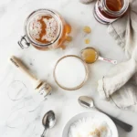 apple cider vinegar and baking soda tonic recipe card fizzing