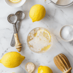 baking soda lemon tonic recipe card with fresh citrus