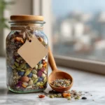 bariatric seed recipe stored in glass jar ready to use