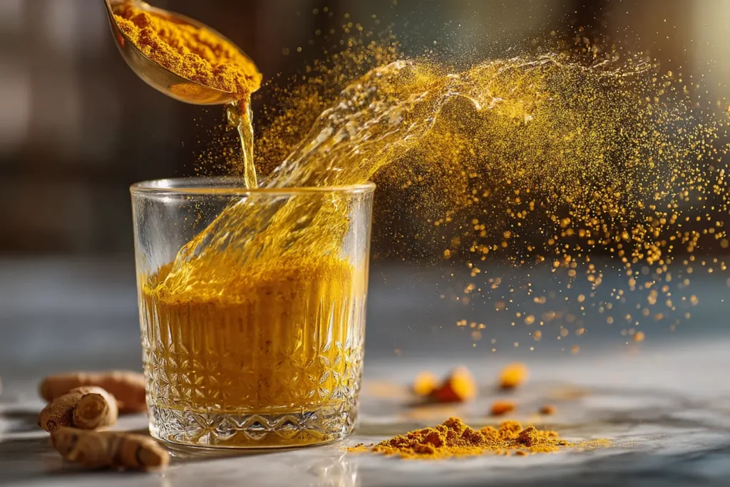 adding turmeric spices to brazilian mounjaro recipe creating golden color transformation