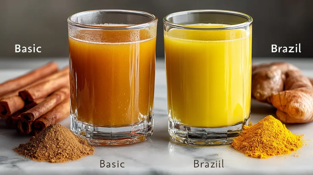 basic vs brazilian zepbound ingredients comparison color difference turmeric golden
