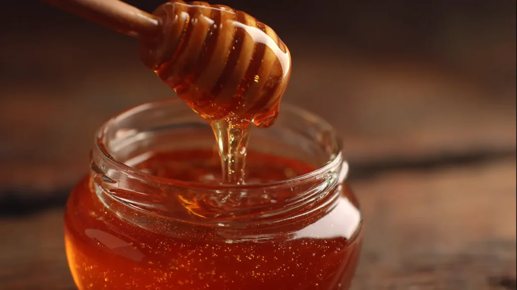 Canaan honey trick drink in a clear glass with a slice of lemon, ready to serve.