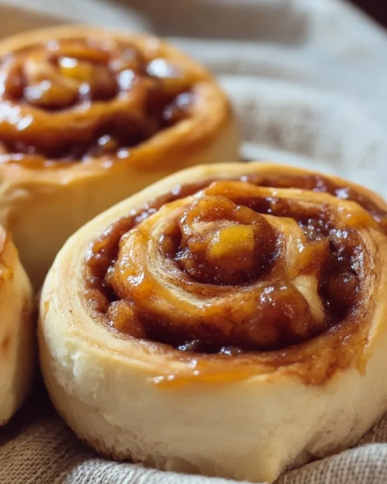 Caramel Apple Cinnamon Rolls 7 Freshly baked caramel apple cinnamon rolls drizzled with caramel sauce.