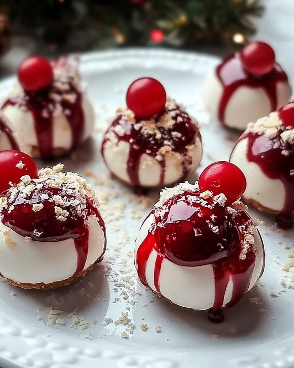Festive Christmas Cherry Bombs dessert bursting with holiday flavors