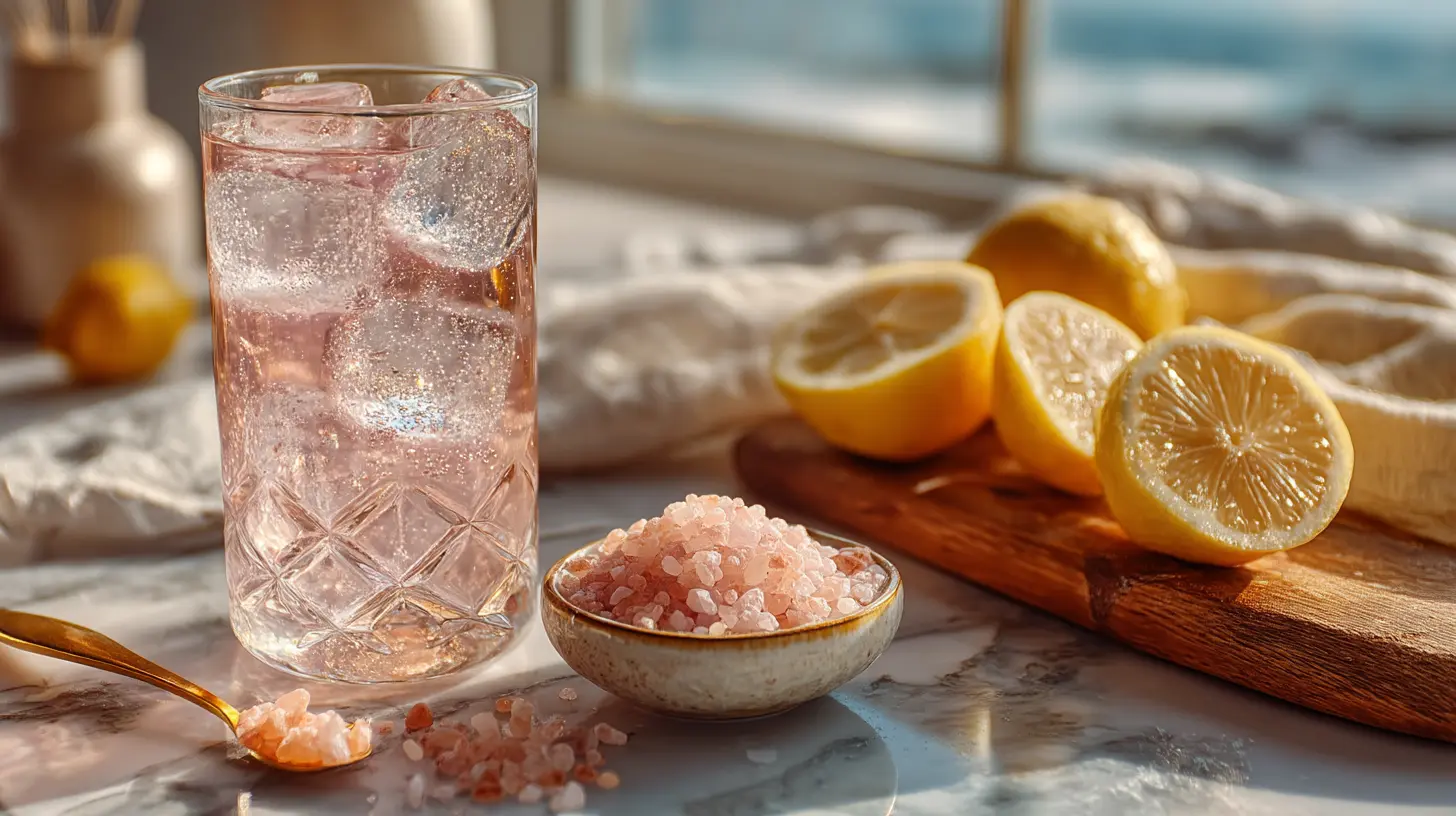 elizabeth harper salt and ice trick morning protocol setup with pink himalayan salt