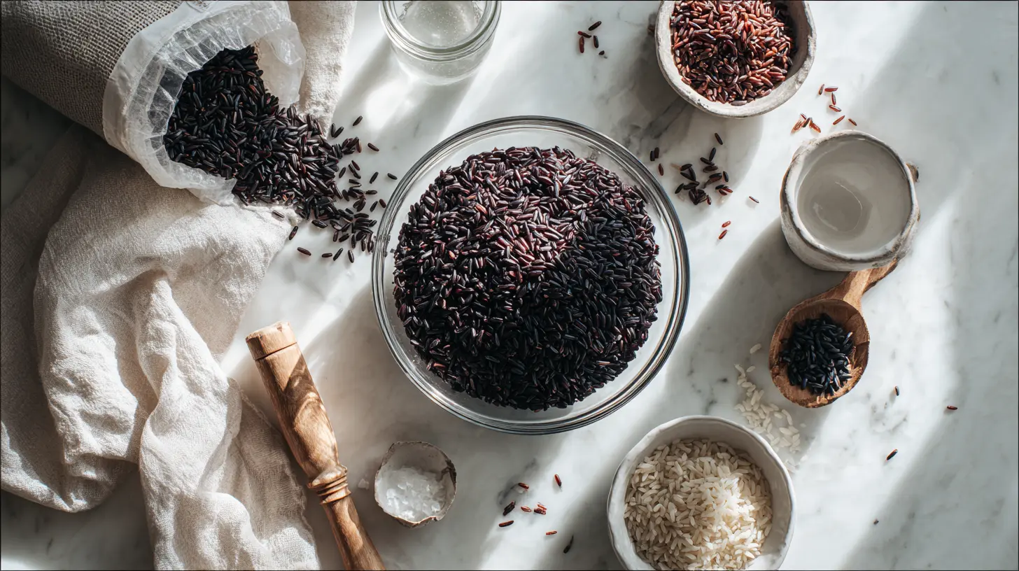 exotic rice method recipe ingredients black rice red rice wild rice