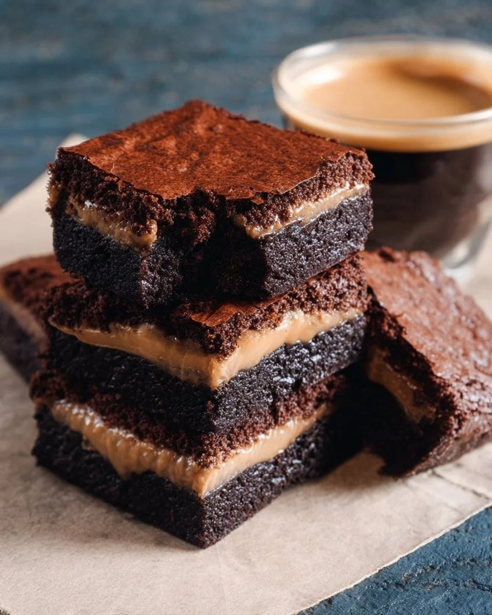 Delicious fudgy coffee brownies with rich chocolate and coffee flavor