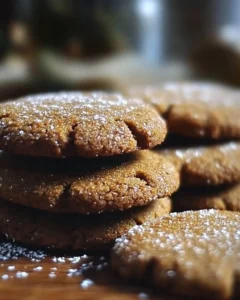 Delicious ginger molasses Christmas cookies served on a festive plate
