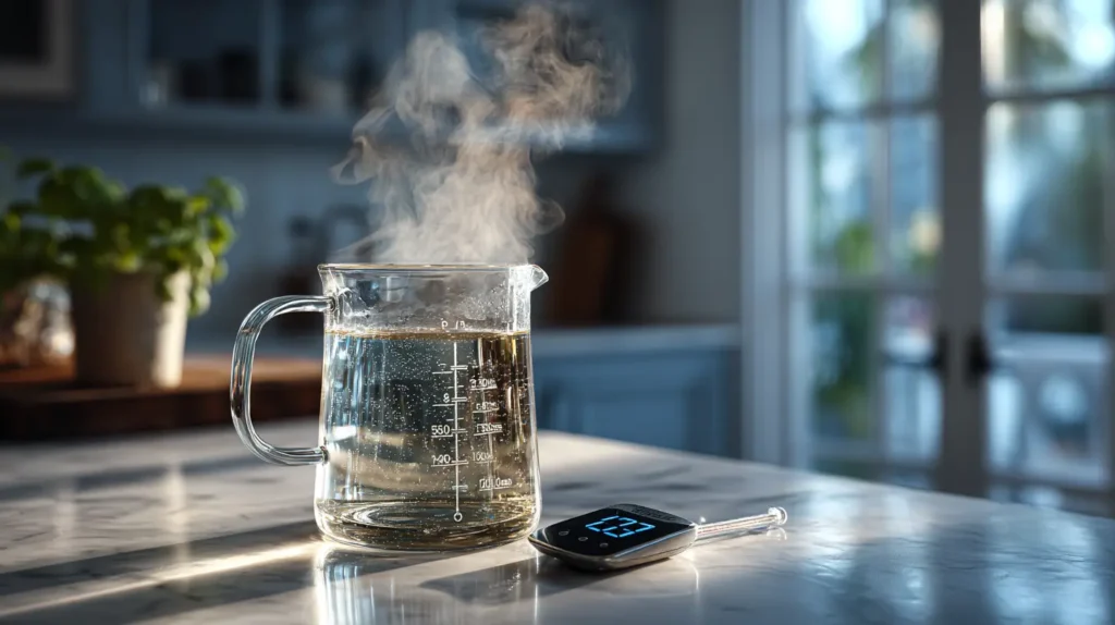 heating water proper temperature 110-120F homemade zepbound drink recipe preparation