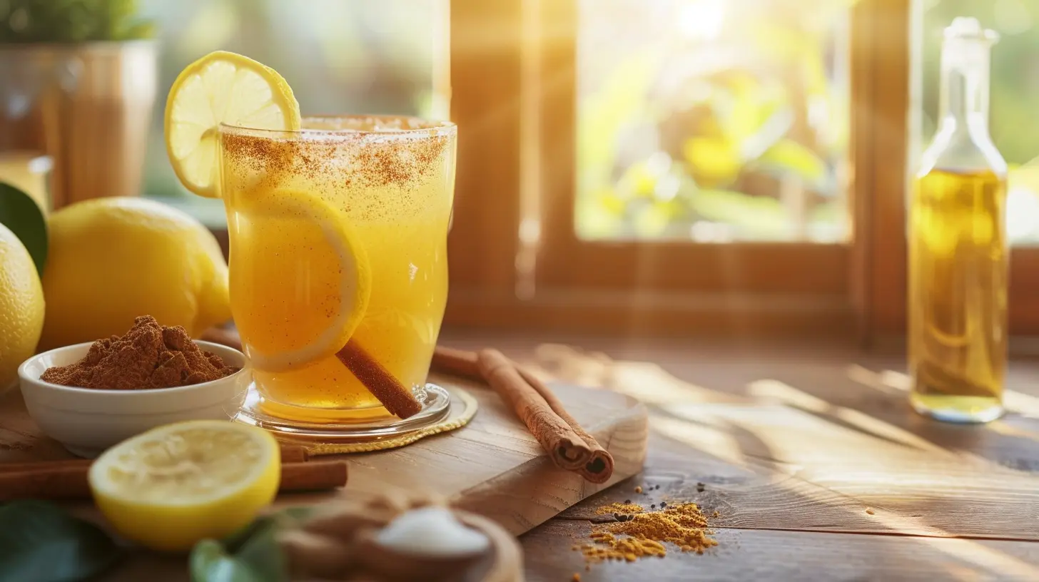 Homemade mounjaro recipe drink in a glass with fresh ingredients on a wooden table
