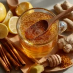 homemade zepbound drink recipe finished mixture with ginger cinnamon ready to drink