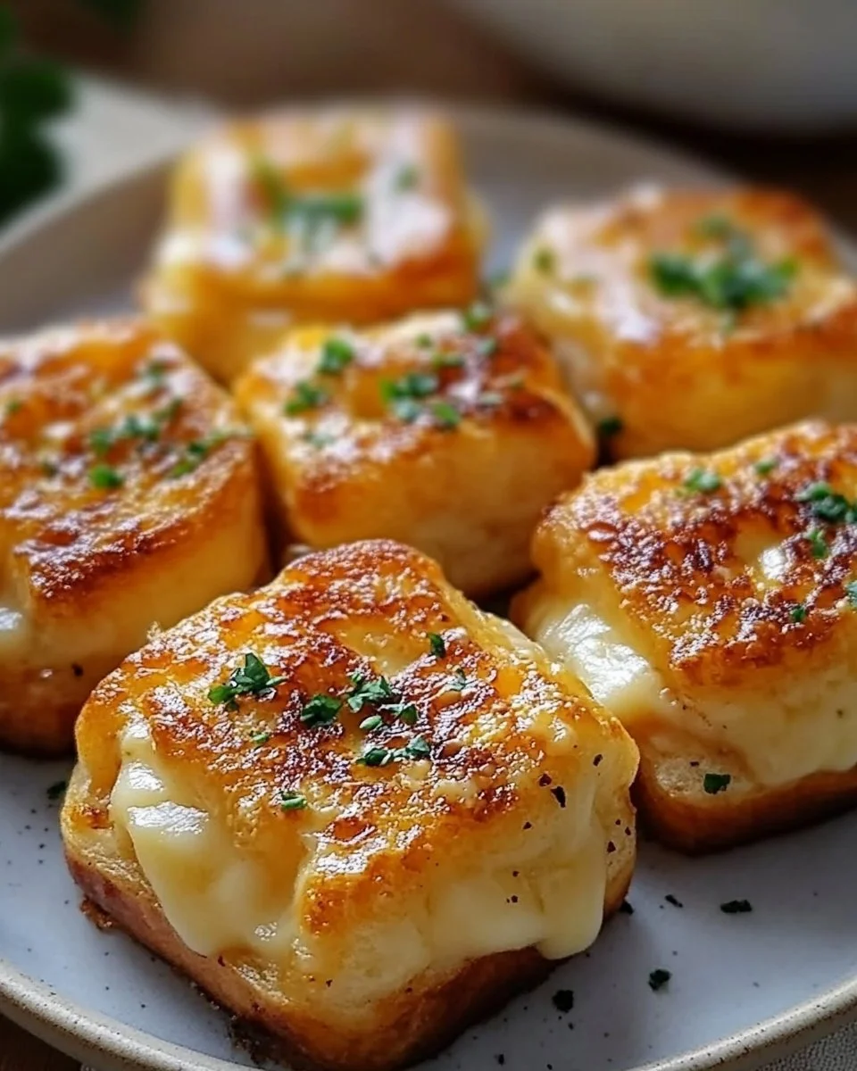 Mini grilled cheese Hawaiian rolls with melted cheese and crispy edges