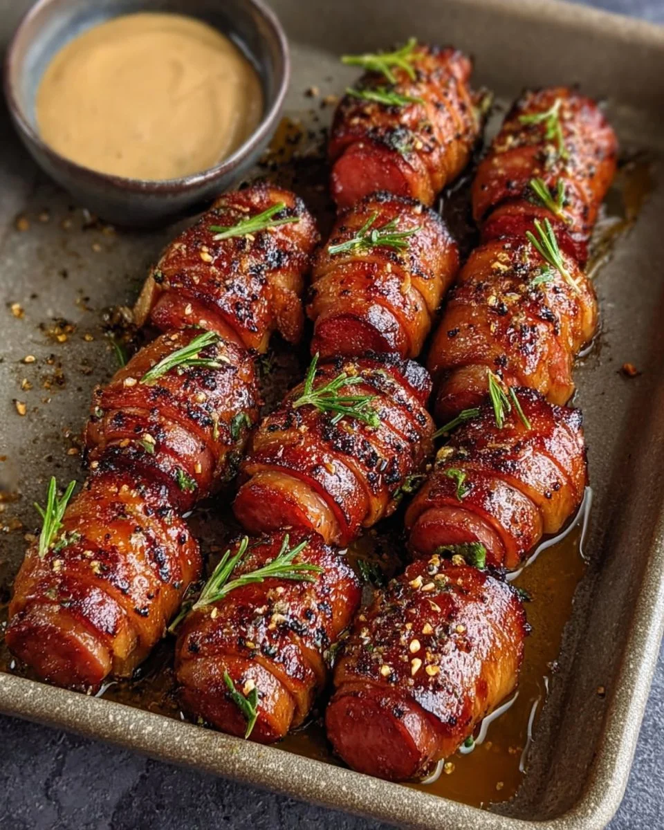 Mustard Hasselback Kielbasa Bites served on a platter for a tasty snack