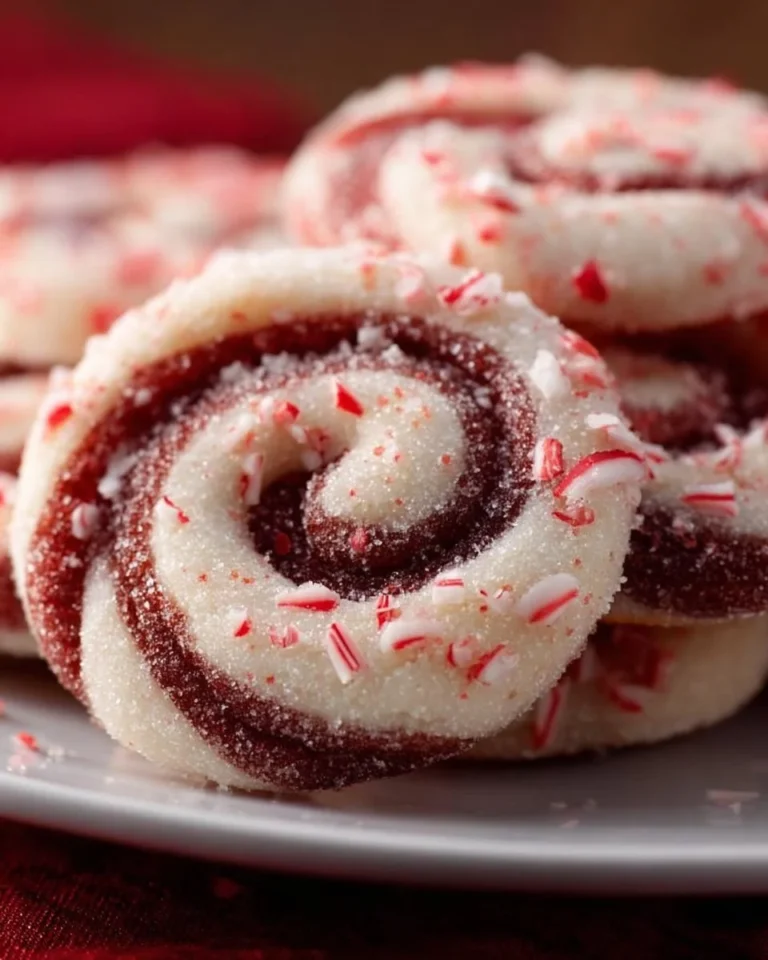 Delicious peppermint swirl cookies with festive red and white swirls