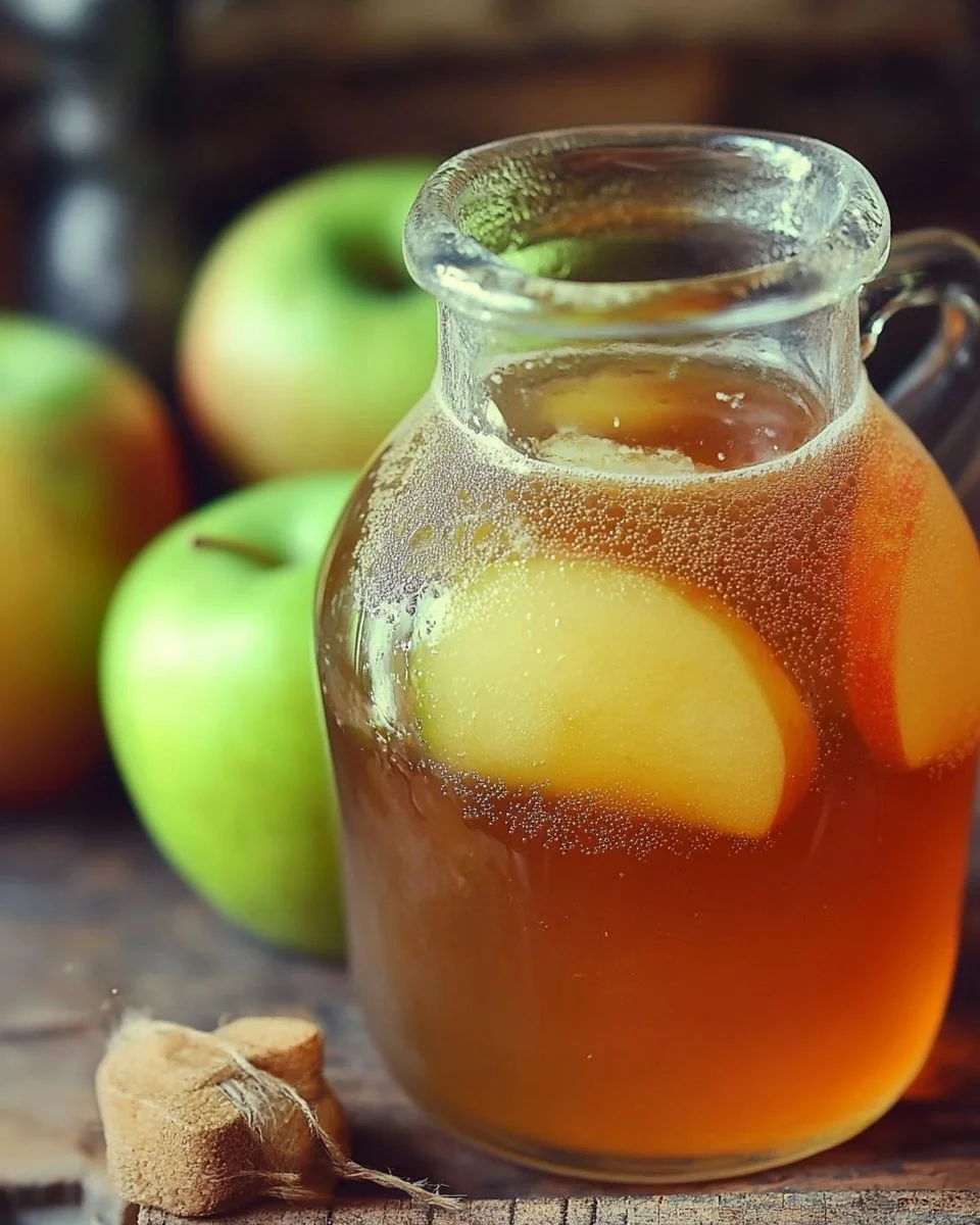 Bowl of poisoned apple cider with an ominous background, showcasing its danger.