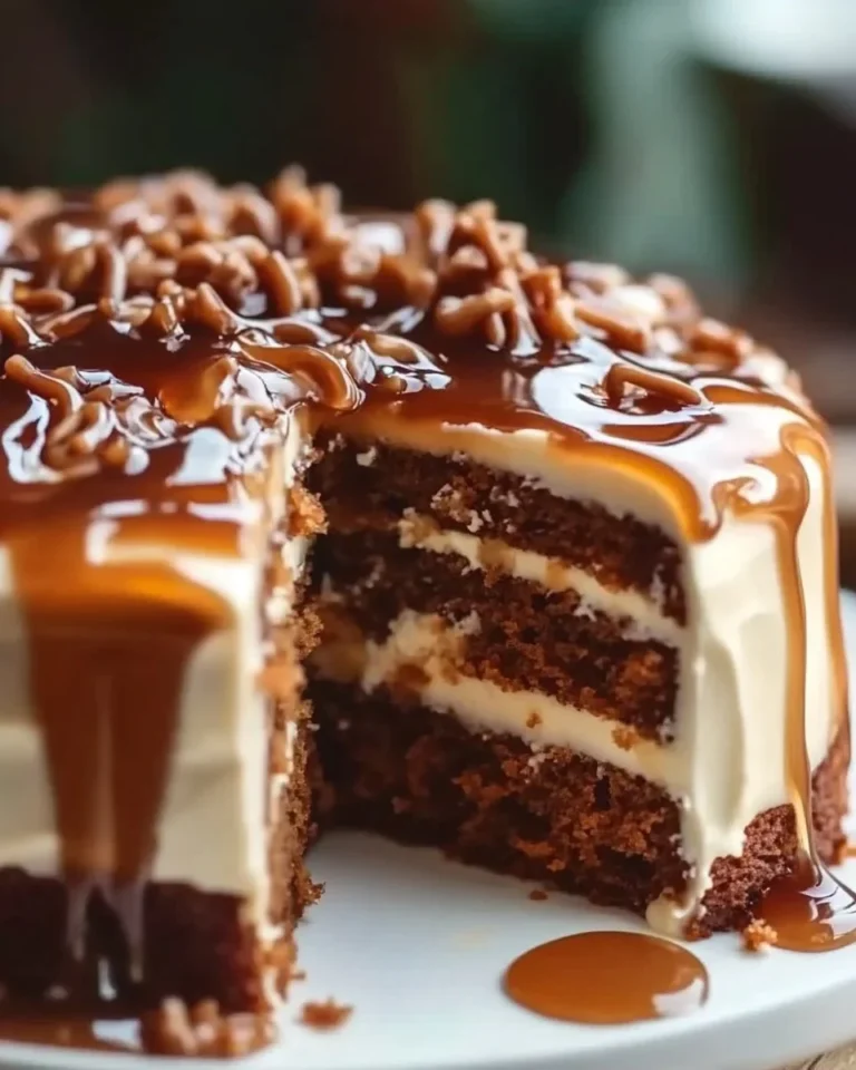 Salted Caramel Carrot Dream Cake 2 Moist salted caramel carrot cake topped with rich caramel drizzle