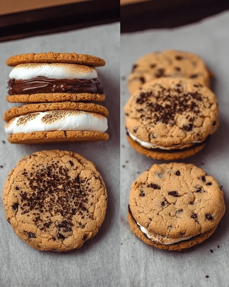 Delicious S'mores Stuffed Cookies with chocolate and marshmallow filling
