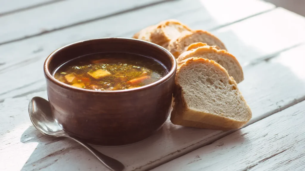 swamp-soup-recipe-served-with-bread