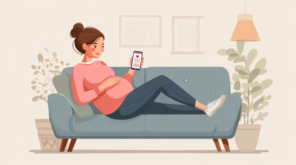 Who Should NOT Try the Pink Salt Trick? (Critical Warnings) 3 Pregnant woman reading an article about who should NOT try pink salt on her phone.